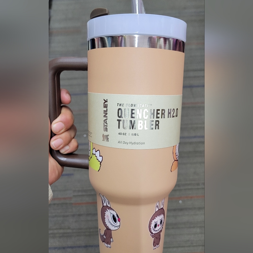 Labubu Stanley Quencher 40oz H2.0 Tumbler - Tan - Picture 1 of 2